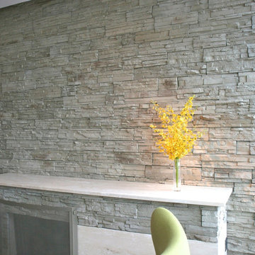 Narrow Profile Stone Veneer Fireplaces