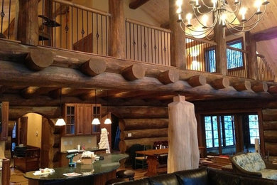 Example of a mountain style family room design in Other