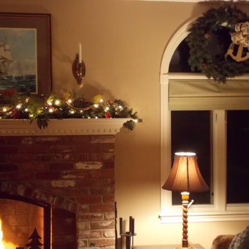 New England Home Decorated For Christmas