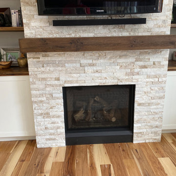 New fireplace and built-ins