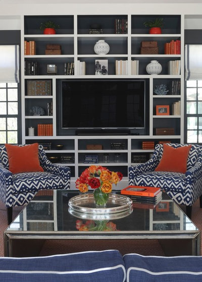 Transitional Family Room by Sage Design