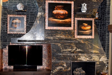 One-of-a-kind custom-designed fireplace
