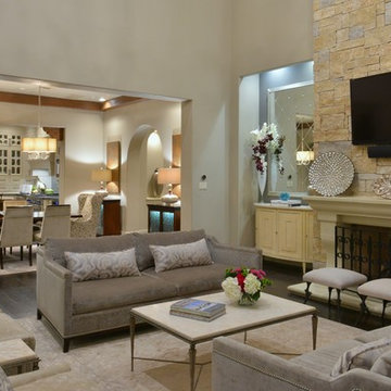 Open floor plan, family room and dining room Southlake Texas by Carrie Maniaci,