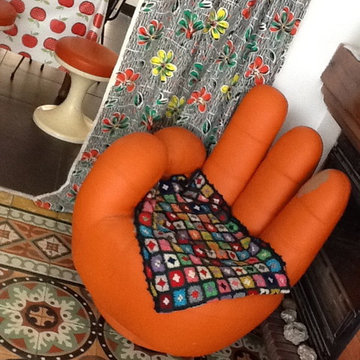 Orange hand chair