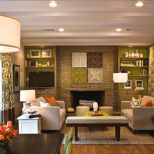 Traditional Family Room by Cecile Lozano Interiors