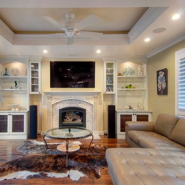 Ornate White Glazed Kitchen & Family Room