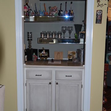 Painted and Glazed Oak Bar Cabinets