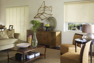 Example of a transitional family room design in Phoenix