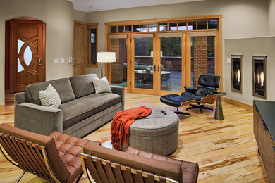 Example of a trendy family room design in Denver