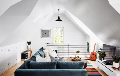 Garage Attic Converted Into a Stylish Teen Hangout