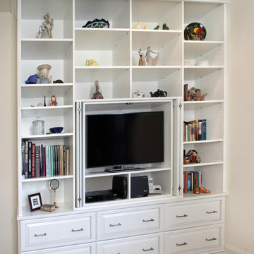 Pewter Pinstripe Entertainment Cabinetry