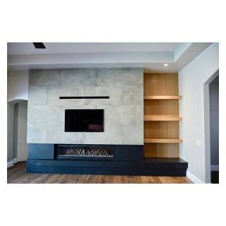Phoenix Modern Kitchen and Fireplace Remodel GE - Modern - Family Room ...