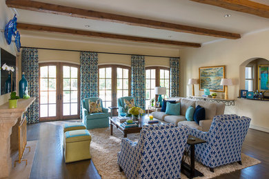 Inspiration for a transitional family room remodel in Dallas