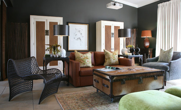 Eclectic Family Room by andre kleynhans interiors