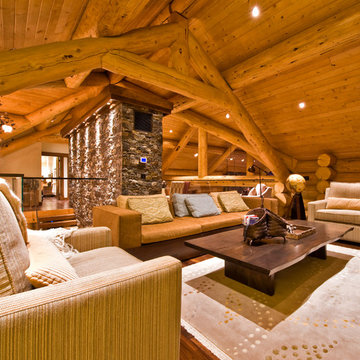 Ranch log home
