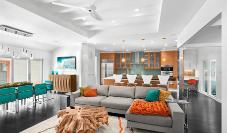 Houzz Tour: Citrus and Teal Energize a Midcentury Ranch