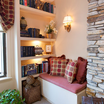 Reading nook with book shelves