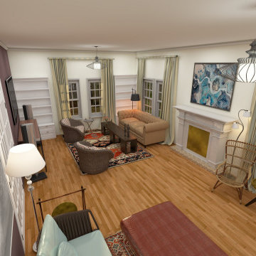 Realistic Rendering of Family Room 1935 House