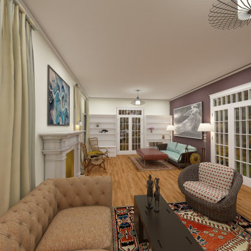 Realistic Rendering of Family room 1935 House