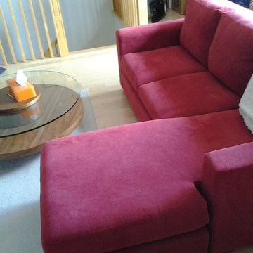 Red corner sofa