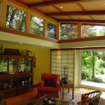 remodeled family room.Japanese style ceiling and shoji screen