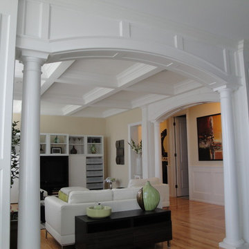 Richmond Hill Coffered Ceiling, Wainscoting, Opening,  Crown molding,