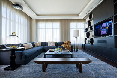 Inspiration for a contemporary family room remodel in Miami