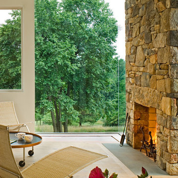 75 Green Family Room with a Standard Fireplace Ideas You'll Love - April,  2023 | Houzz