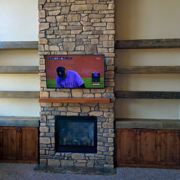 Rustic Beam Fireplace Surround