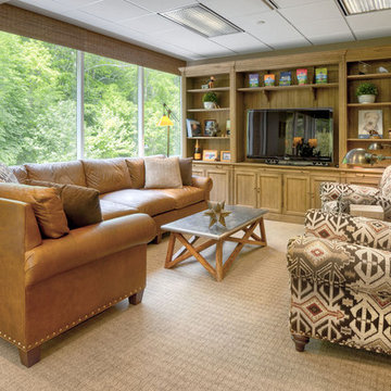 Rustic Comfort in a Man's Office Space