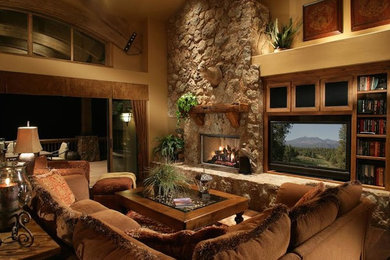 Mountain style family room photo in Phoenix