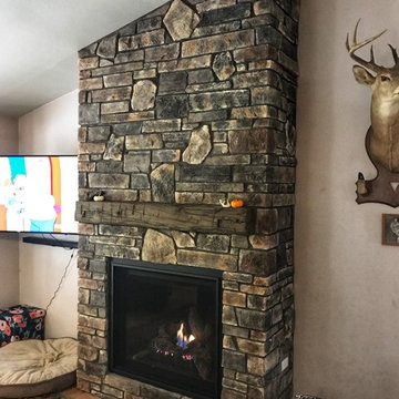 Rustic Interior Fireplace Addition