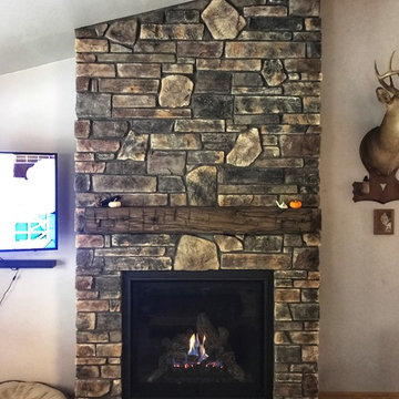 Rustic Interior Fireplace Addition