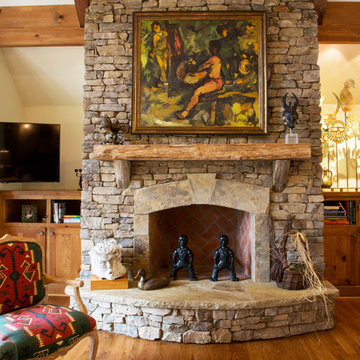 Rustic Rocky Springs Great Room Fireplace