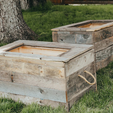 Rustic Wooden Boxes with Rope Handles