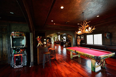 This is an example of an eclectic games room in Houston.