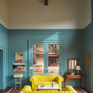Inspiration for an eclectic family room remodel in New York