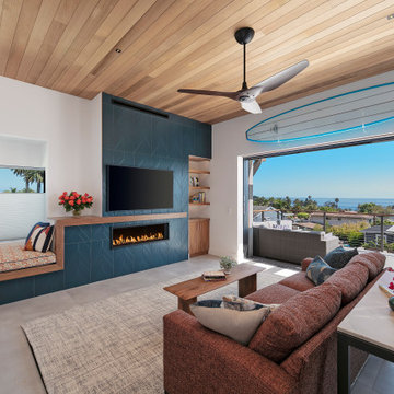 Santa Barbara Mesa House,  Living Room open to Patio