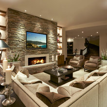 Family room fireplace wall