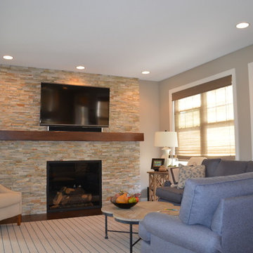 Sitting Area With Stone Fireplace