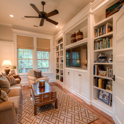 Example of a classic family room design in Charleston