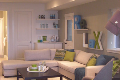 Example of a trendy family room design in Vancouver