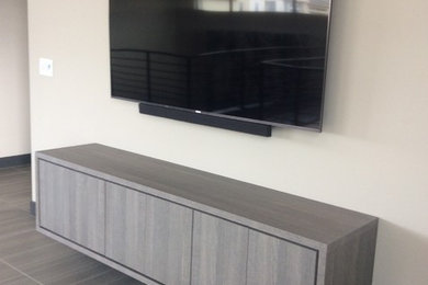 Example of a minimalist family room design in Las Vegas