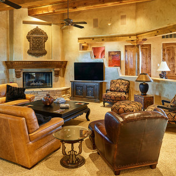 Southwestern Traditional Living/Family Room