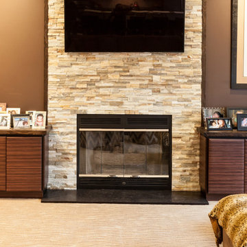 Split Rock Fireplace Full Wall