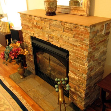 Stacked Stone Fireplace - Longmont