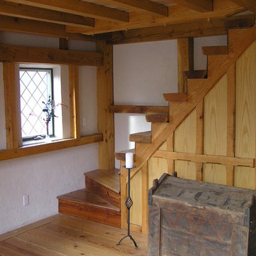 Staircase leading to loft.