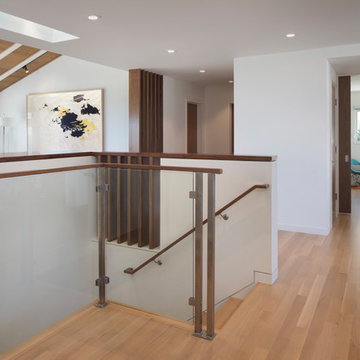 Stairs with Family Room Pocket Doors