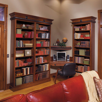 StarMark Cabinetry Family Room in Quarter Sawn Oak finished in Chestnut