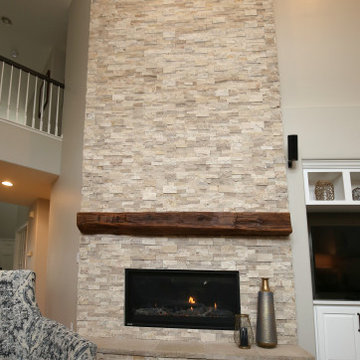 Statement floor to ceiling fireplace